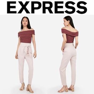 Express Super High Waisted Paperbag Ankle Pant